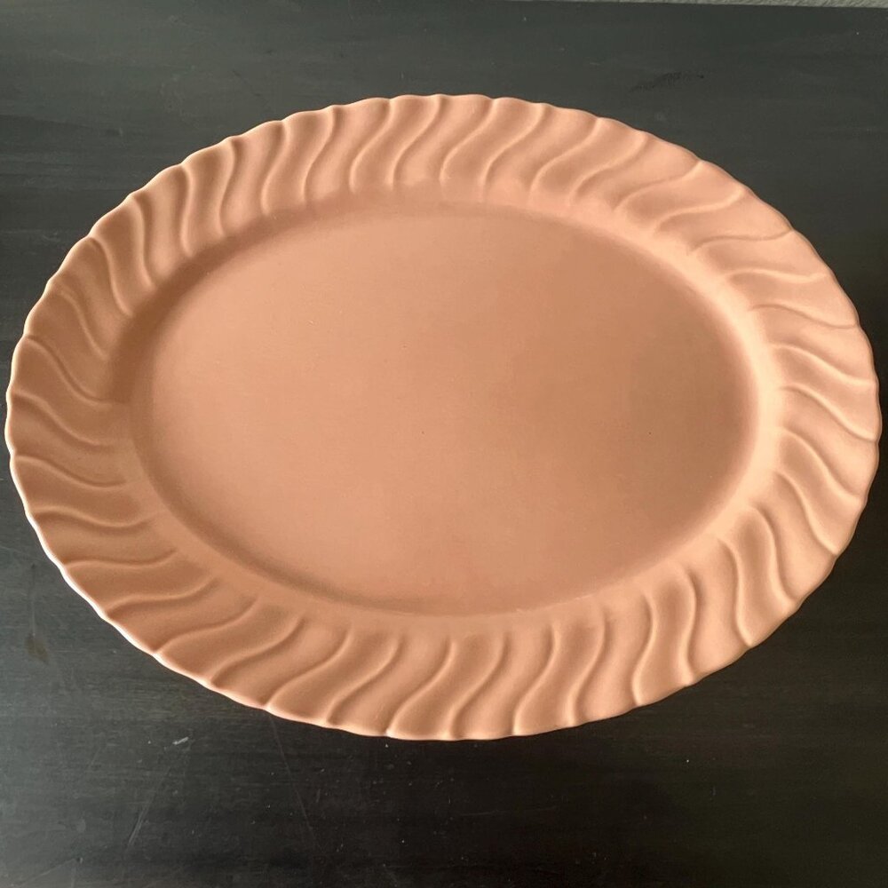 Franciscan Coronado Coral Pink 15" Platter // Matte Finish // Swirled Edge